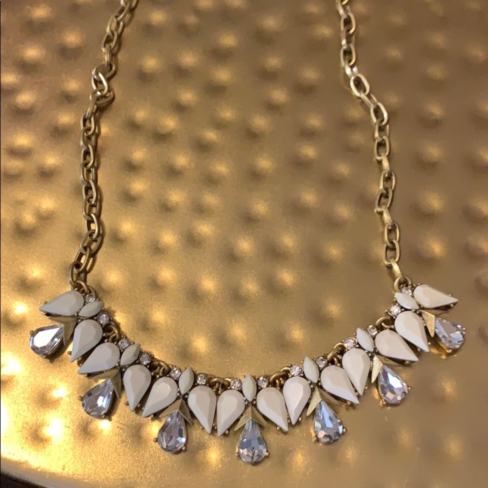 JCrew gold, white necklace